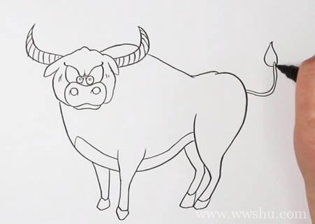 牛如何画简单又漂亮,牛的简笔画步骤图解带颜色