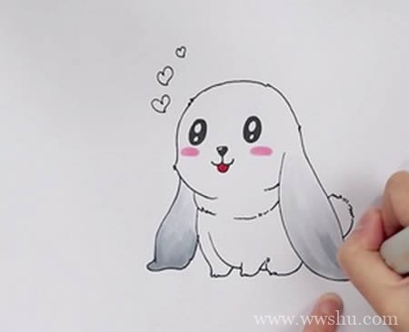 垂耳兔如何画简笔画步骤图解彩色 可爱