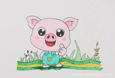 可爱卡通小猪简笔画如何画