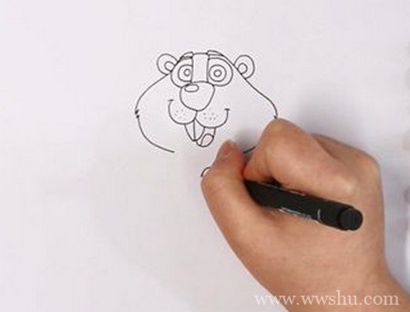 土拨鼠简笔画如何画可爱 彩色 涂色