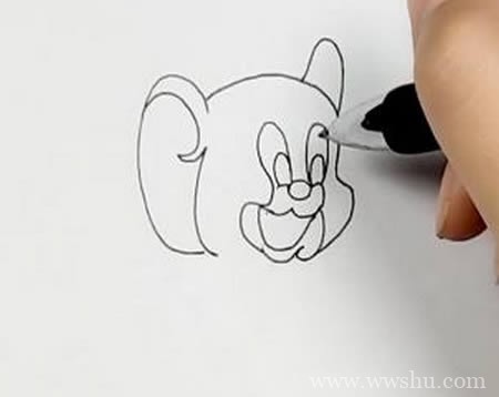 猫和老鼠杰瑞简笔画彩色步骤图解画法