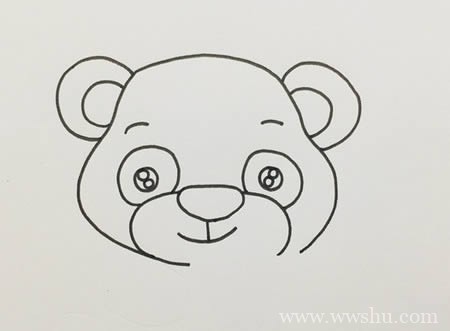熊猫吃竹子简笔画彩色可爱