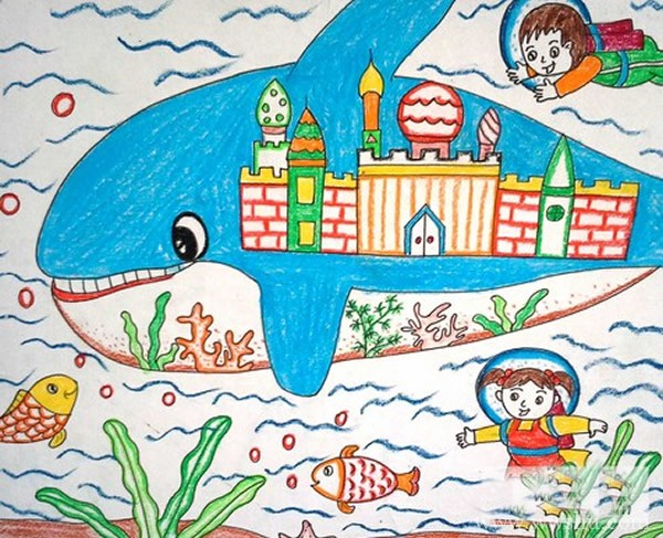未来的海底世界儿童画