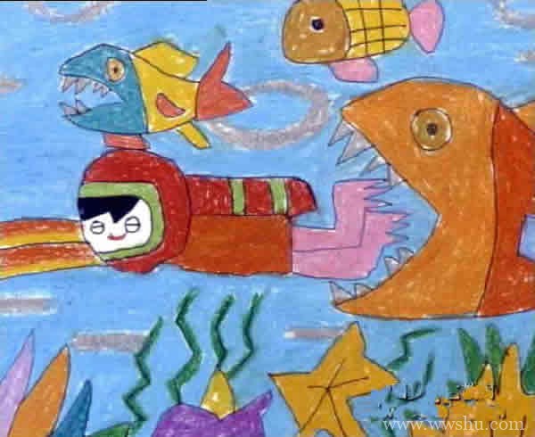 幼儿园奇妙的海底世界儿童画