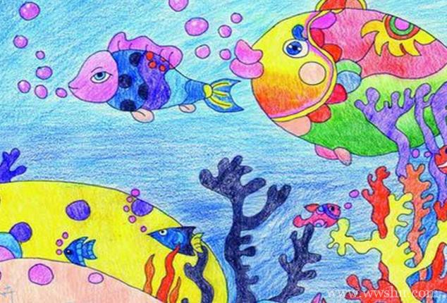美丽的鱼儿卡通海底世界儿童画图片