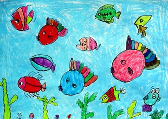 神秘的海底世界春天儿童画图片
