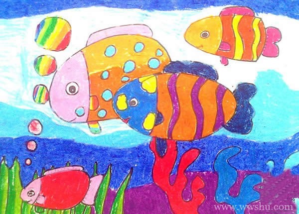 美丽的海底世界儿童画图片