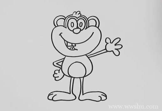 卡通猴子如何画简笔画简单又可爱