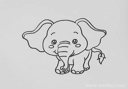 卡通大象如何画简笔画简单又可爱
