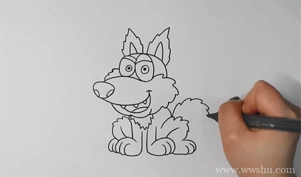卡通狼简笔画带颜色-卡通狼如何画简单又漂亮
