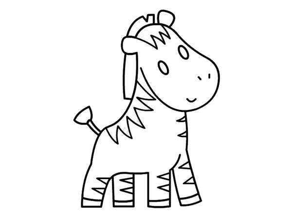 如何画斑马简笔画_可爱的斑马简笔画步骤图教程
