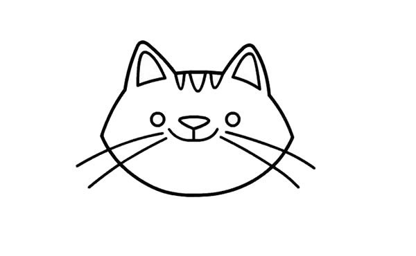 玩儿毛线球的小猫简笔画画法步骤教程
