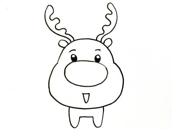 可爱圣诞麋鹿如何画_可爱圣诞麋鹿简笔画画法步骤教程