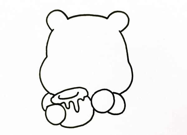 吃蜂蜜的小熊维尼简笔画画法步骤图片教程_小熊维尼简笔画