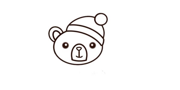 彩色卡通小熊简笔画步骤画法教程_简笔画小熊的画法