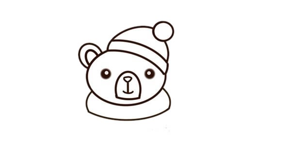 彩色卡通小熊简笔画步骤画法教程_简笔画小熊的画法