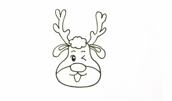 圣诞老人骑麋鹿的简笔画画法步骤图片教程