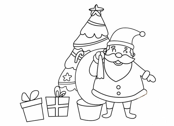 教你画圣诞老人简笔画步骤图解教程_圣诞节简笔画彩色画法