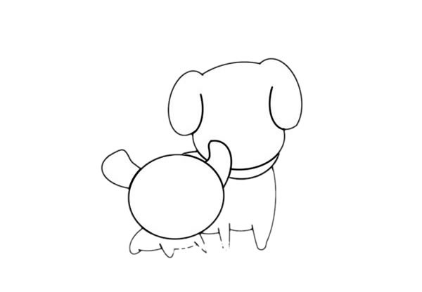 小狗妈妈和宝宝简笔画步骤画法图片