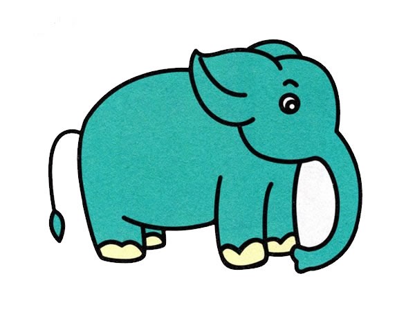 如何画大象简单画法_大象简笔画步骤图解教程