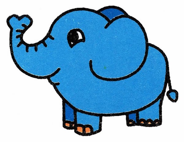 小象的简易画法_可爱小象简笔画图片带颜色