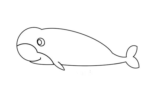 可爱鲸鱼简笔画涂色_鲸鱼卡通简笔画步骤图片教程