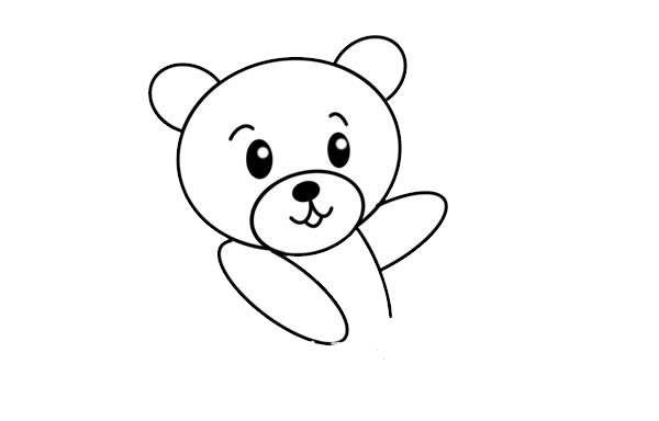 【小熊简笔画】卡通小熊简笔画步骤图解教程