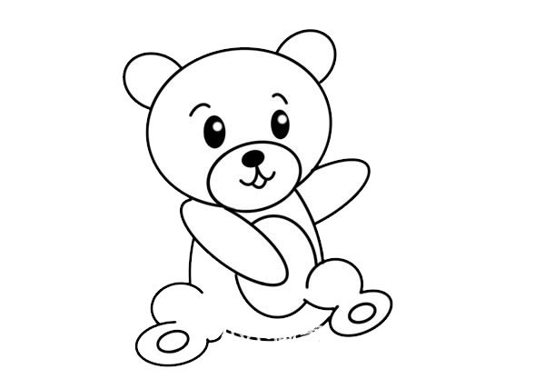 【小熊简笔画】卡通小熊简笔画步骤图解教程