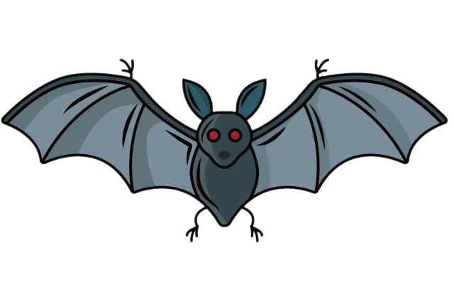 恐怖的红眼蝙蝠简笔画画法步骤图片