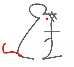 超萌数字(老鼠,鸽子,兔子,麻雀)简笔画,几种数字画小动物