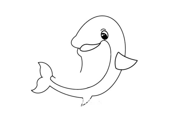 开心的海豚母子简笔画_海豚简笔画步骤画法