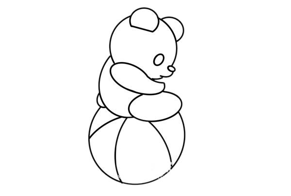 球上的小熊猫简笔画画法步骤图片