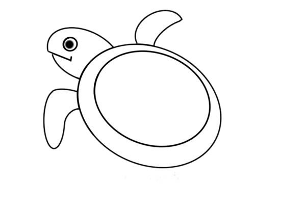 彩色卡通海龟简笔画画法步骤教程
