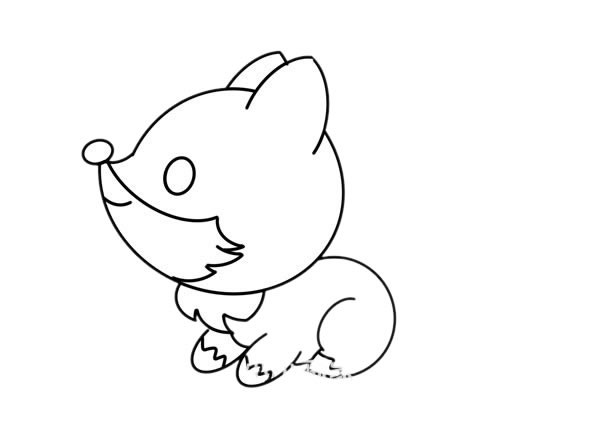 卡通小狐狸简笔画画法步骤图片教程