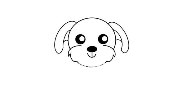 卡通贵宾犬简笔画的画法步骤教程