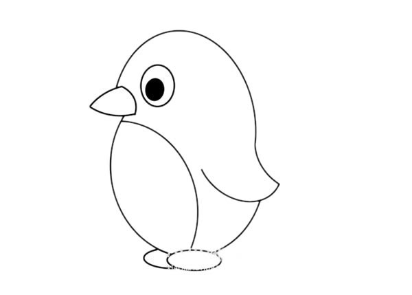 卡通企鹅简笔画的画法步骤教程