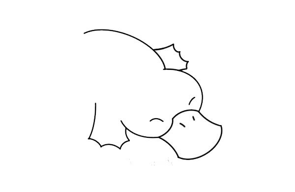 鸭嘴兽简笔画,彩色卡通鸭嘴兽简笔画画法步骤图片
