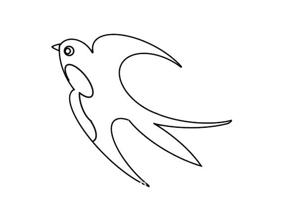 春天的燕子简笔画画法步骤图片
