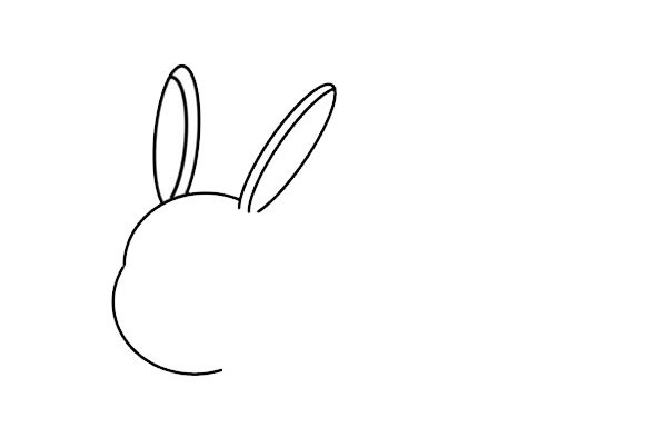 在睡觉的可爱兔子简笔画画法步骤图片