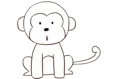 卡通猴子简笔画的画法步骤图片大全