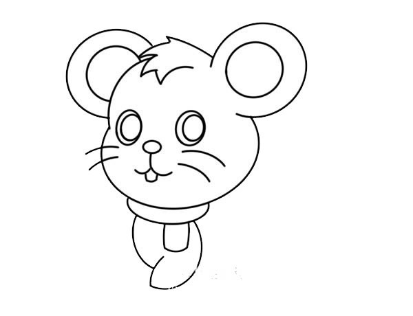 卡通老鼠简笔画的画法步骤图片