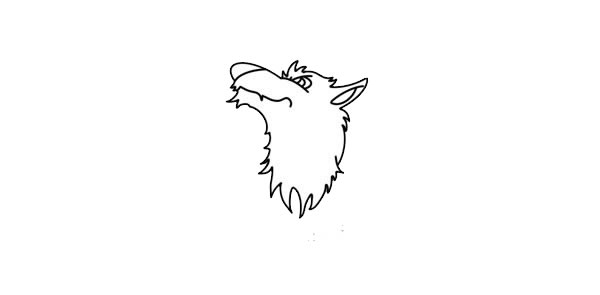孤狼望月简笔画画法图片