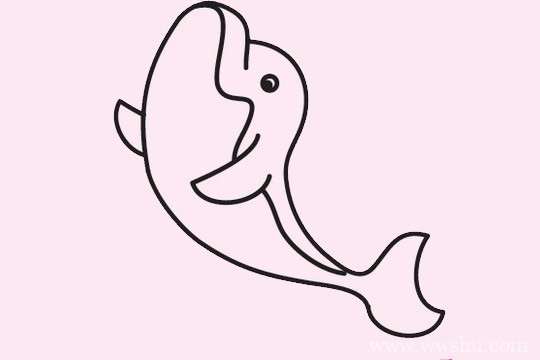 海豚简笔画简单画法步骤教程及图片大全