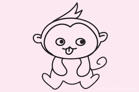 卡通猴子简笔画画法步骤教程及图片大全