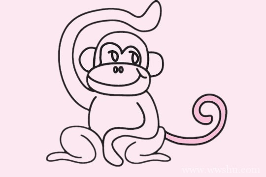 卡通猴子简笔画画法步骤教程及图片大全