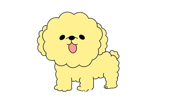 黄色泰迪犬简笔画画法步骤图解教程