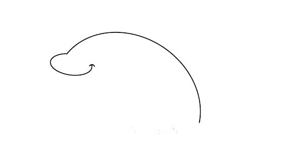 漂亮的海豚简笔画画法步骤图片教程