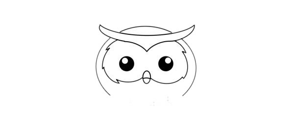可爱猫头鹰简笔画画法步骤图片教程