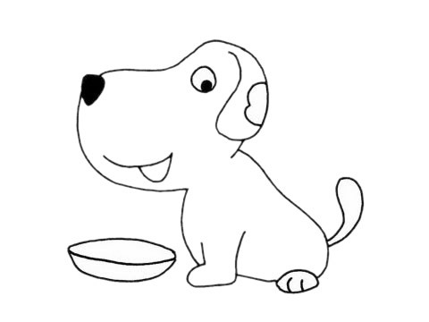 超简单的小狗简笔画的画法图片大全