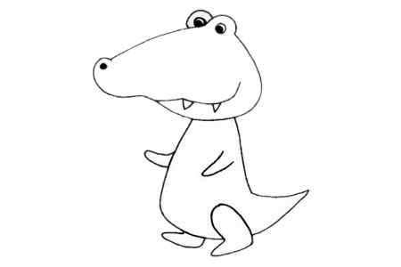 简单的卡通鳄鱼简笔画画法图片大全